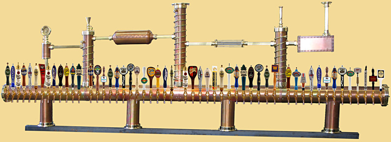 Draft beer tower Berlin, custom made, with 52 faucets.